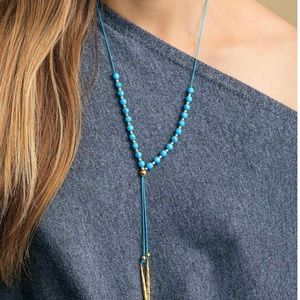 Gorjana power gemstone turquoise beaded necklace